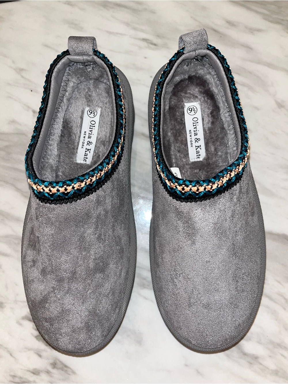 Olivia & Kate Gray Platform Clogs Slip On Shoes Size 9.5 Womens